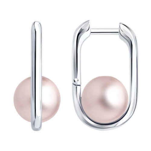 Серьги Diamant - Серебро 925, Жемчуг синтетический (арт. 94-120-00099-1)