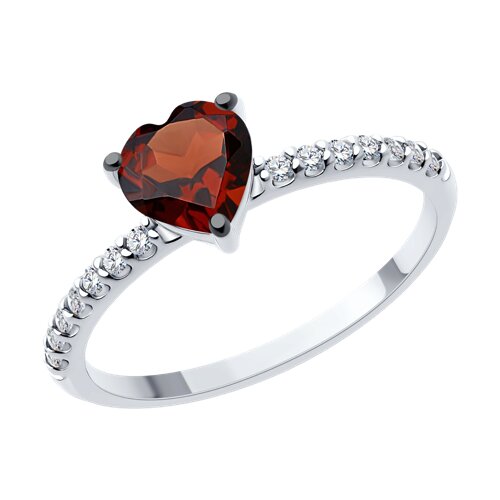 Кольцо SOKOLOV - Серебро 925, Гранат, Фианит (арт. 92014445)