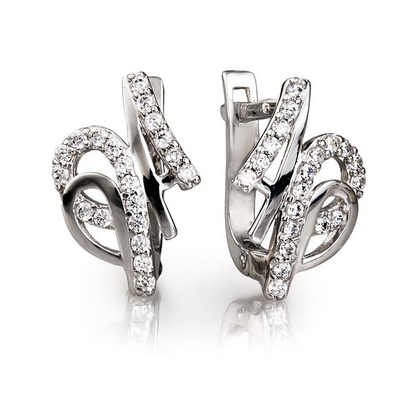 Серьги Галатея - Серебро 925, Фианит (арт. 3056.1)