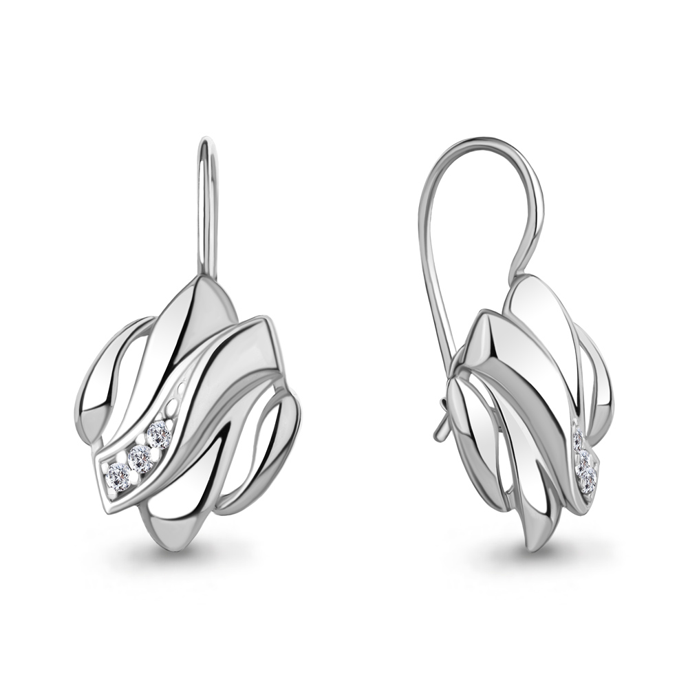 Серьги Аквамарин - Серебро 925, Фианит (арт. 49209А.5)