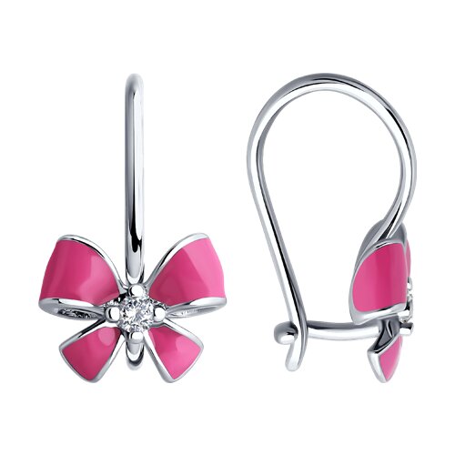 Серьги Diamant - Серебро 925, Фианит, Эмаль (арт. 94-120-02150-1)