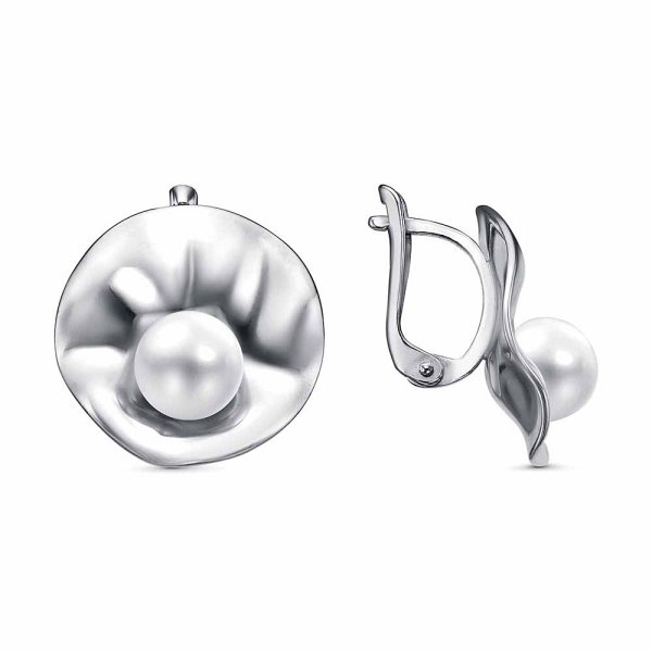 Серьги Красная пресня - Серебро 925, Жемчуг имитация (арт. 33616044Пл)