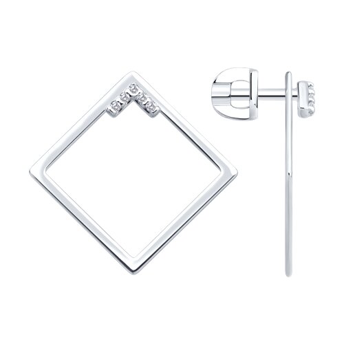 Серьги Diamant - Серебро 925, Фианит (арт. 94-122-02380-1)
