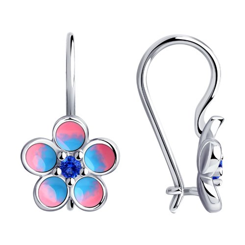 Серьги SOKOLOV - Серебро 925, Фианит, Эмаль (арт. 94024040)