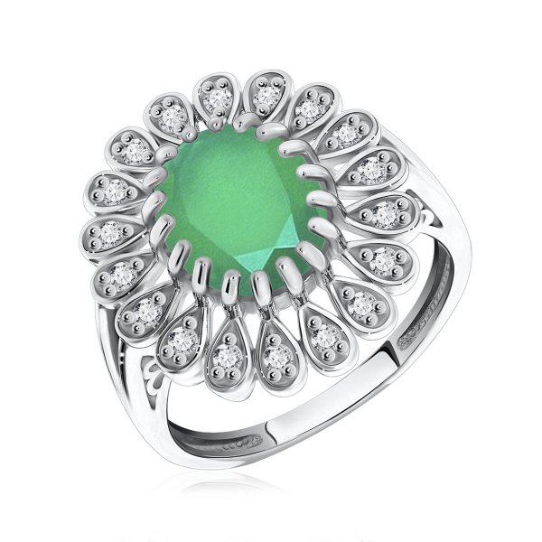 Кольцо KRASNOE - Серебро 925, Агат, Фианит (арт. 1340390251-60)