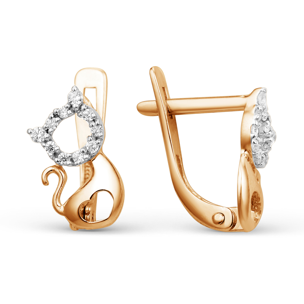 Серьги ЮФ Династия - Золото 375, Фианит (арт. 000622-5102)