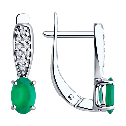 Серьги Diamant - Серебро 925, Агат, Фианит (арт. 94-320-00176-2)