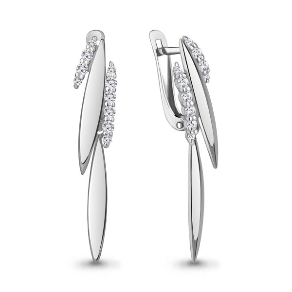 Серьги Аквамарин - Серебро 925, Фианит (арт. 49772А.5)