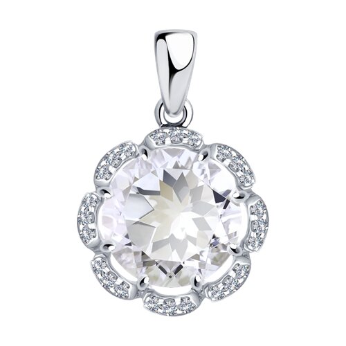 Подвеска SOKOLOV - Серебро 925, Горный хрусталь, Фианит (арт. 92030404)