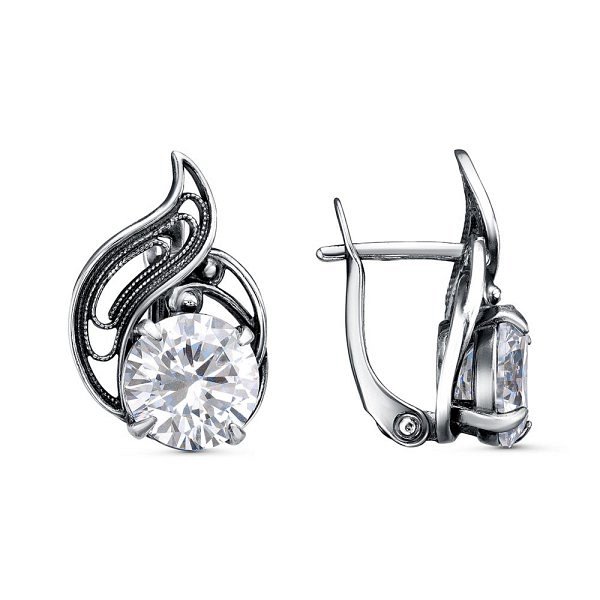 Серьги Красная пресня - Серебро 925, Фианит (арт. 33815052)