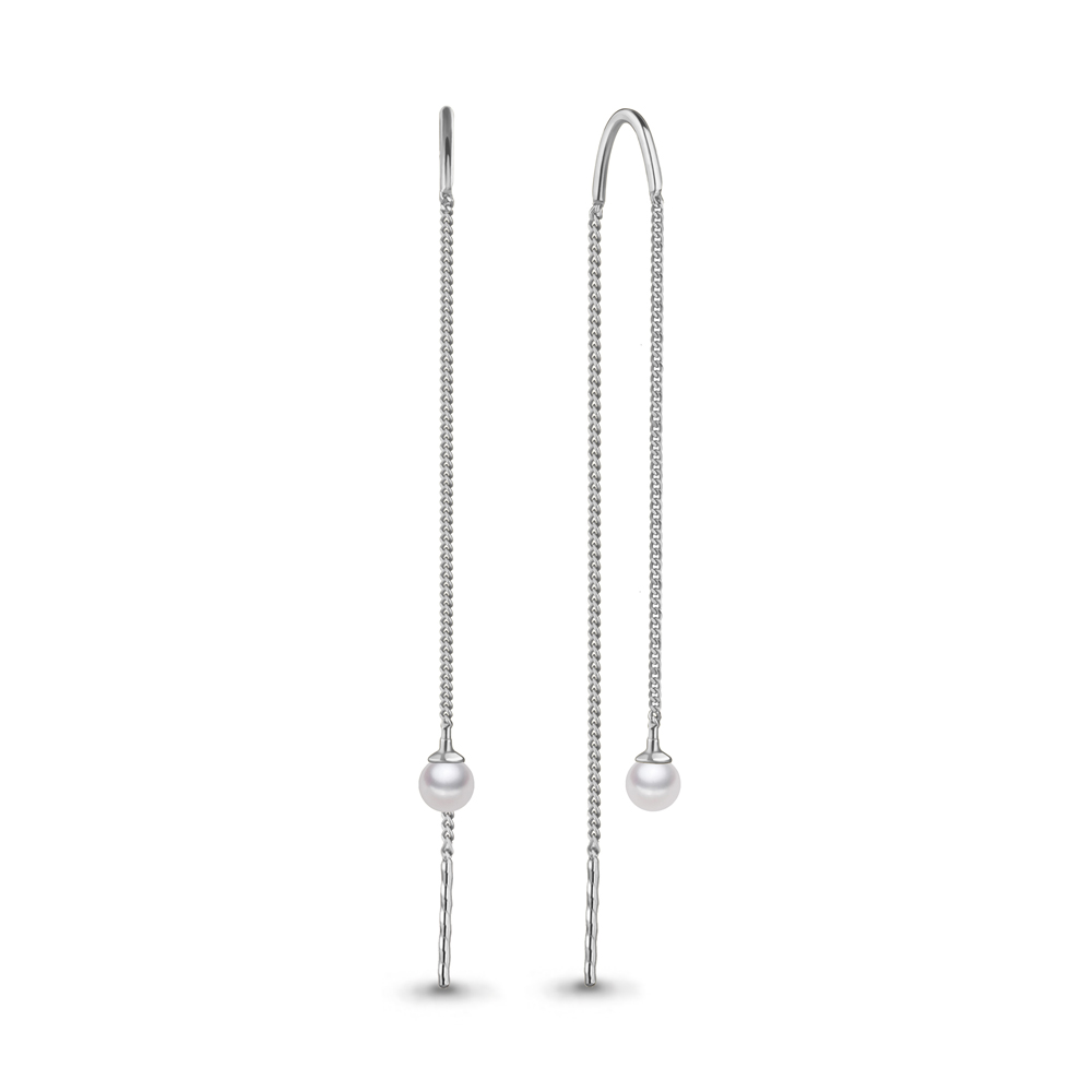 Серьги Аквамарин - Серебро 925, Жемчуг имитация (арт. 401005.5)