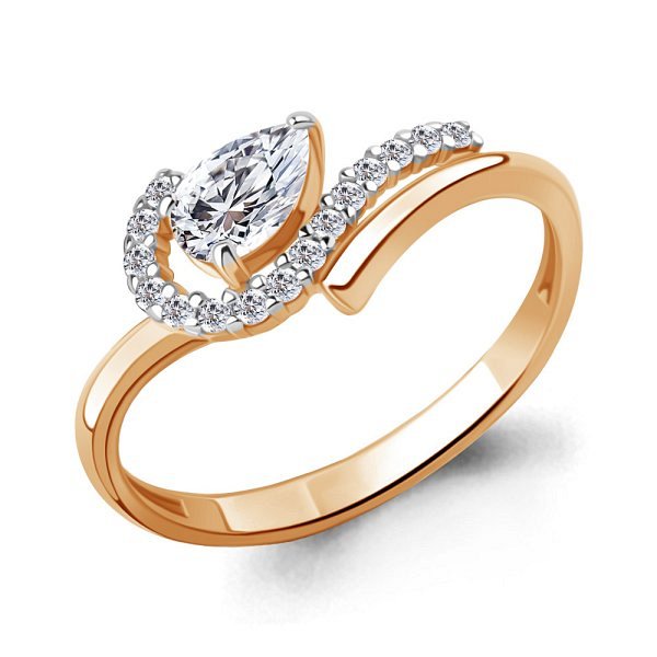 Кольцо Аквамарин - Серебро 925, Фианит (арт. 600200А.6)