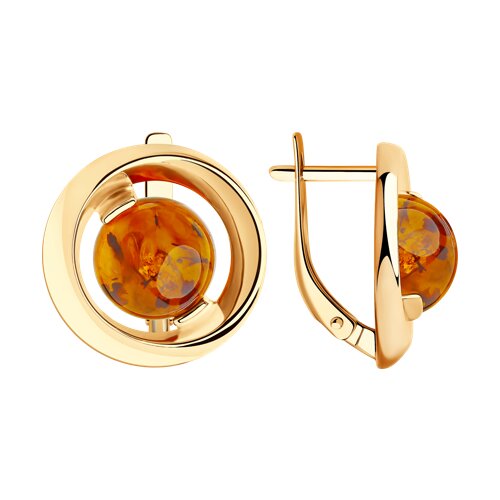 Серьги SOKOLOV - Серебро 925, Янтарь пресс. (арт. 83020067)