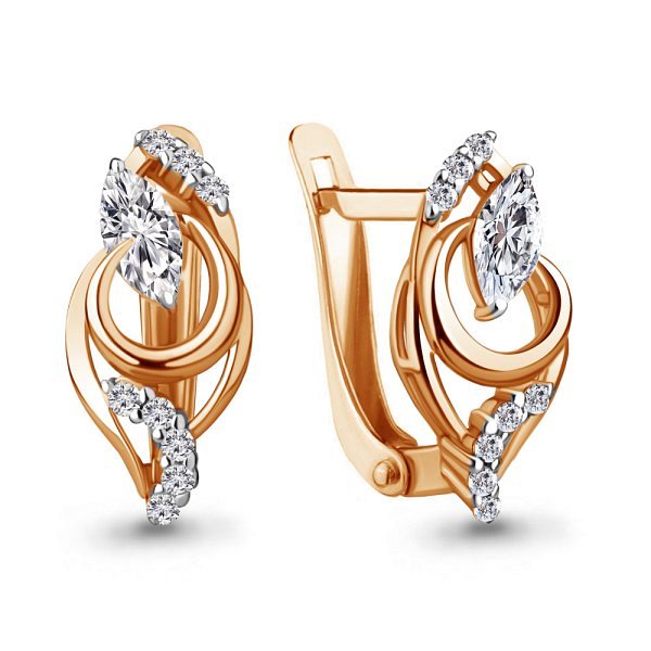 Серьги Аквамарин - Серебро 925, Фианит (арт. 49237А.6)