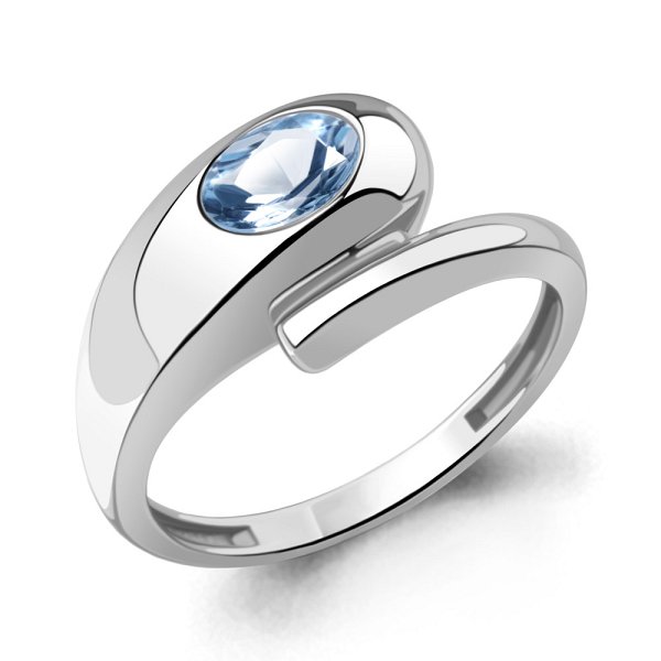 Кольцо Аквамарин - Серебро 925, Топаз (арт. 65025305.5)