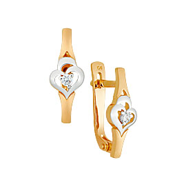 Серьги Мастер - Золото 585, Фианит (арт. 18907)