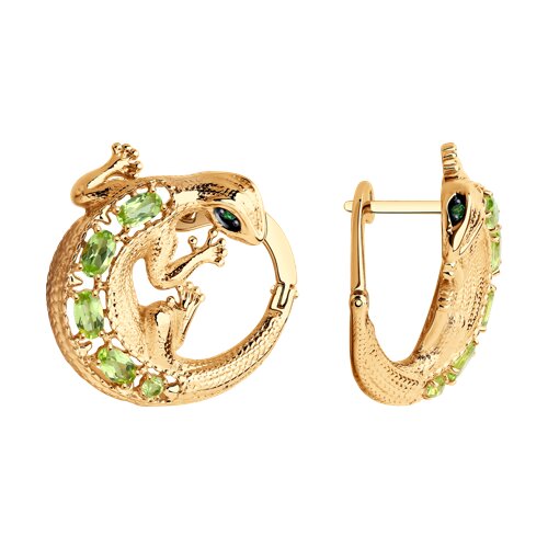 Серьги SOKOLOV - Серебро 925, Фианит, Хризолит (арт. 92022594)