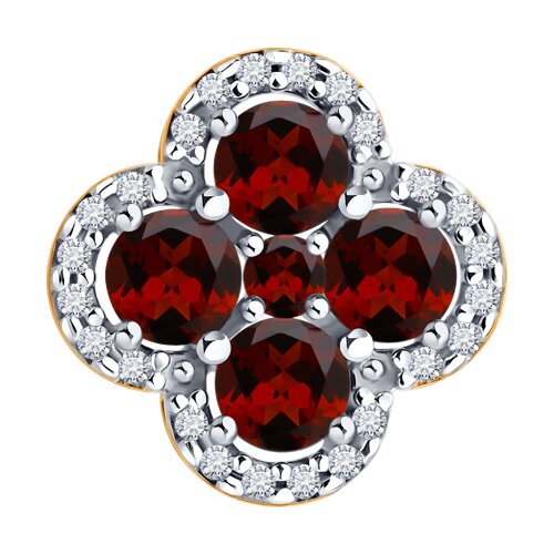 Подвеска SOKOLOV - Серебро 925, Гранат, Фианит (арт. 92030816)