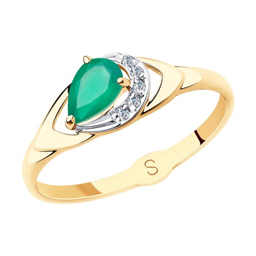 Кольцо SOKOLOV - Золото 375, Агат, Фианит (арт. 37715624)