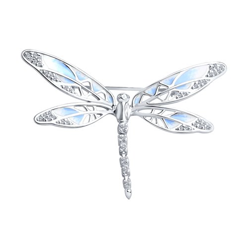 Брошь SOKOLOV - Серебро 925, Фианит, Эмаль (арт. 94040127)