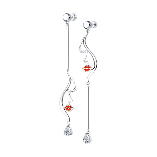 Серьги SOKOLOV - Серебро 925, Фианит, Эмаль (арт. 94024065)