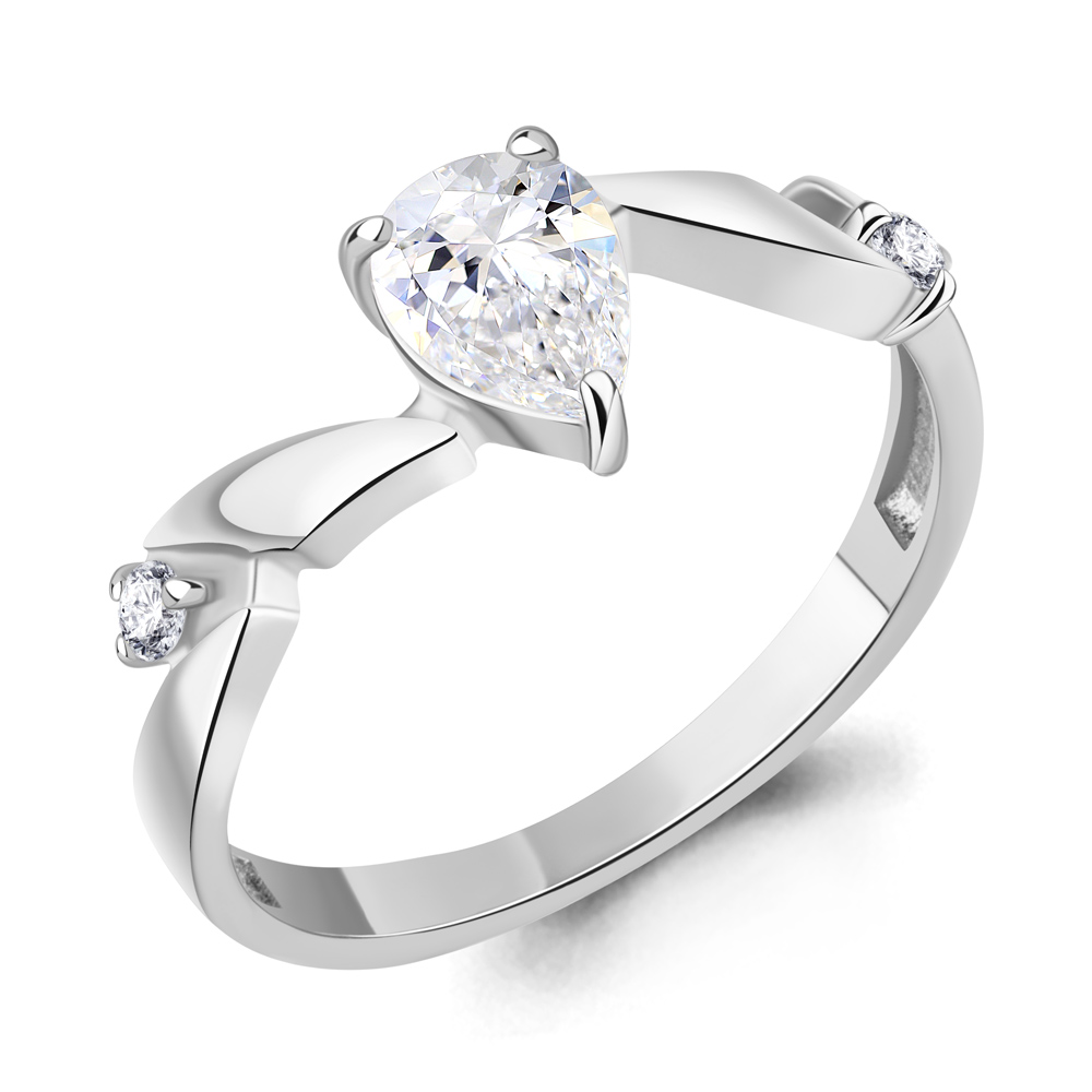 Кольцо Аквамарин - Серебро 925, Фианит (арт. 600225.5)