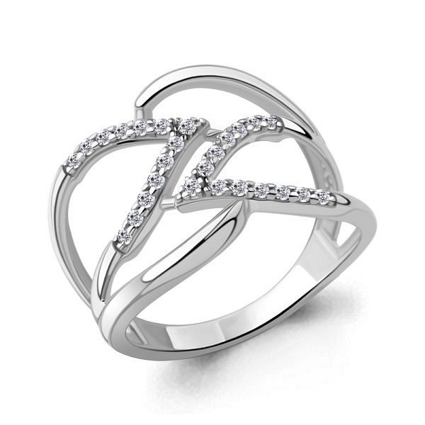 Кольцо Аквамарин - Серебро 925, Фианит (арт. 600132А.5)