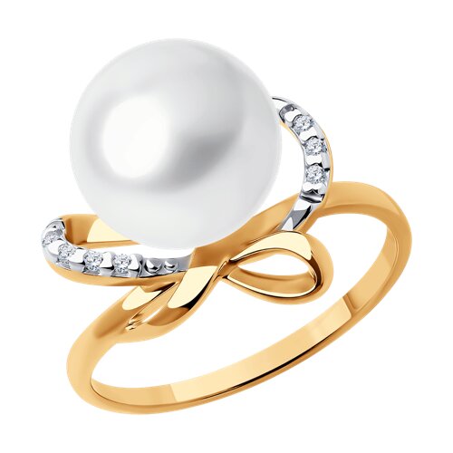 Кольцо SOKOLOV - Серебро 925, Жемчуг культивированный, Фианит (арт. 92014209)