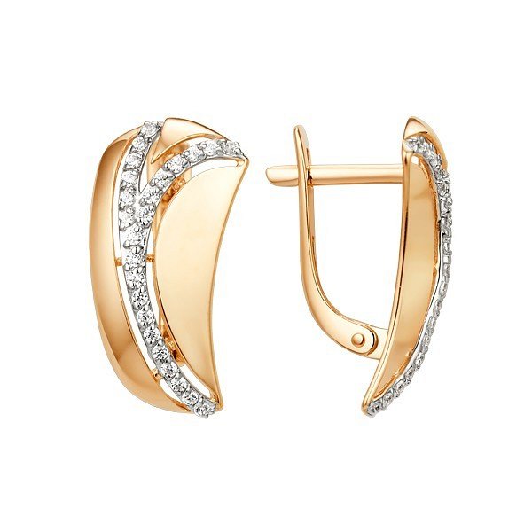 Серьги ЮФ Династия - Золото 375, Фианит (арт. 013822-5102)