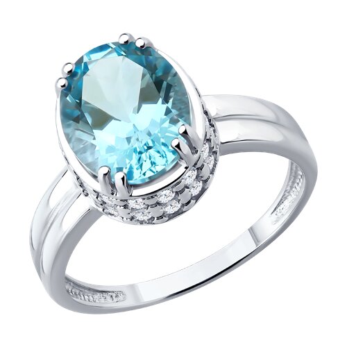 Кольцо SOKOLOV - Серебро 925, Топаз, Фианит (арт. 92014850)