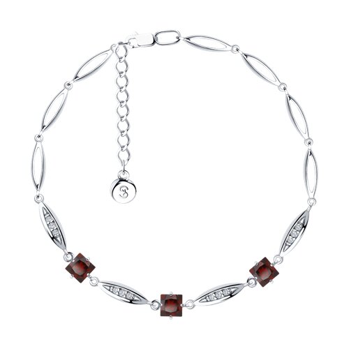 Браслет SOKOLOV - Серебро 925, Гранат, Фианит (арт. 92050119)