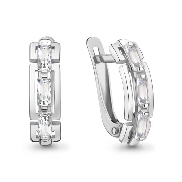 Серьги Аквамарин - Серебро 925, Фианит (арт. 49139.5)