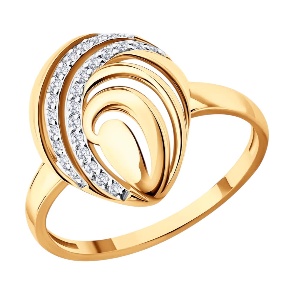 Кольцо SOKOLOV - Золото 585, Фианит (арт. 019843)