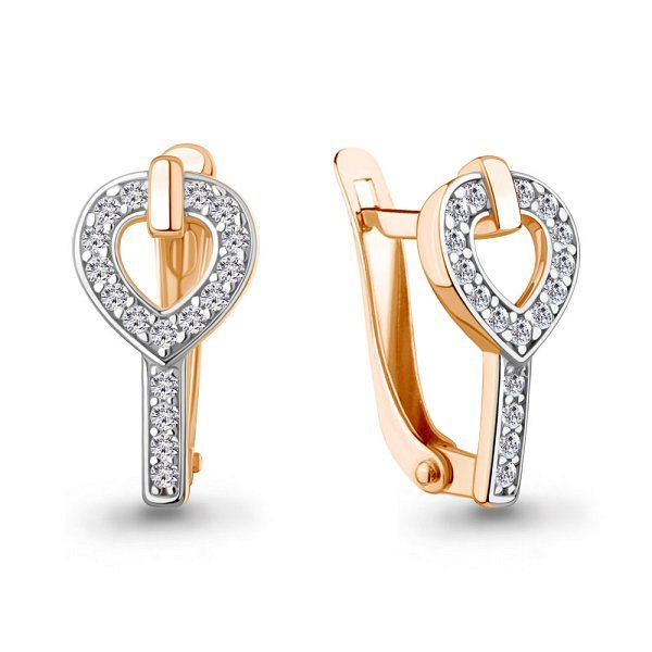 Серьги Аквамарин - Серебро 925, Фианит (арт. 400978А.6)