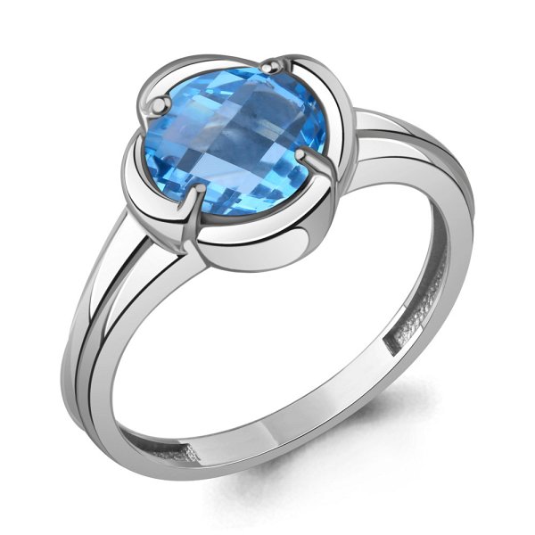 Кольцо Аквамарин - Серебро 925, Синтетический топаз (арт. 65030992.5)