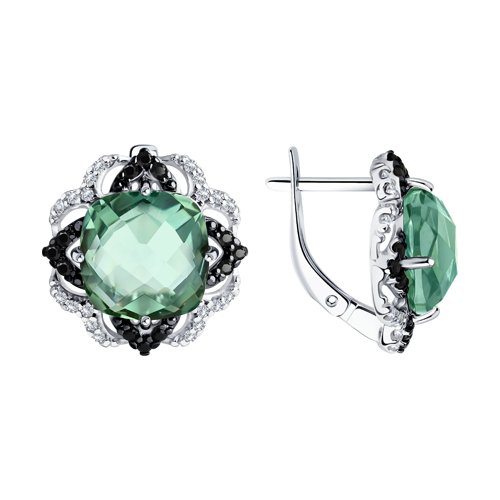 Серьги SOKOLOV - Серебро 925, Синтетический кварц , Фианит (арт. 92021445)