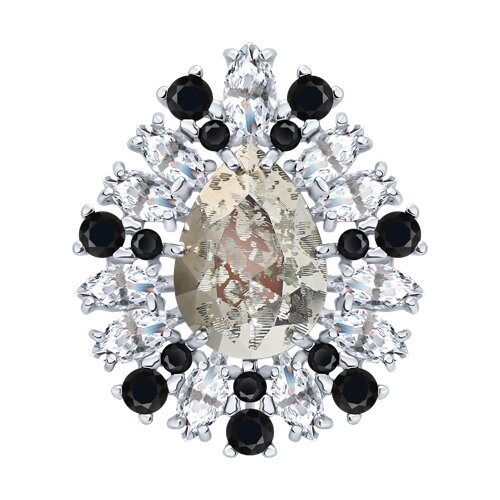 Брошь Diamant - Серебро 925, Кристалл, Фианит (арт. 94-140-00524-1)