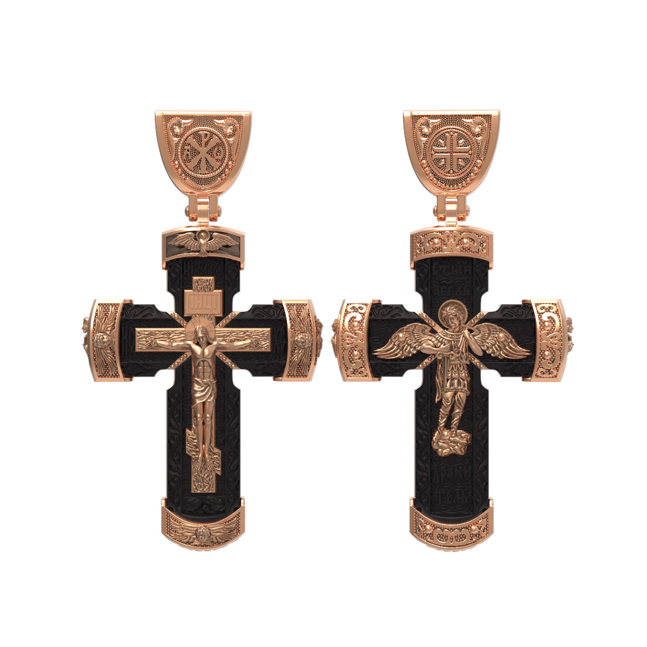 Подвеска Ювелирный дом VIOLET - Золото 585, Эбеновое дерево (арт. 18-КА-КС3125-3-101)