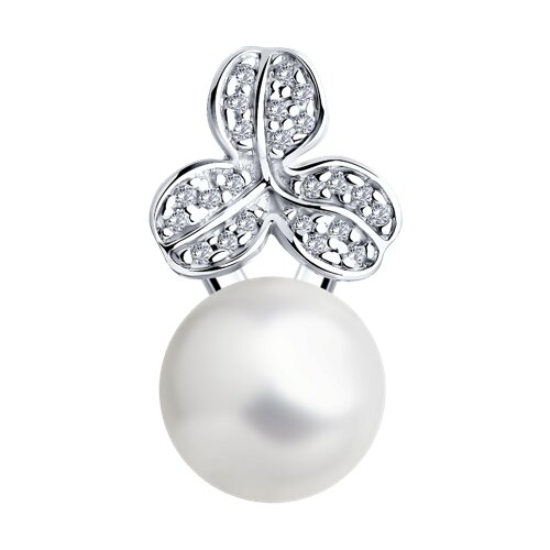 Подвеска SOKOLOV - Серебро 925, Жемчуг синтетический, Фианит (арт. 94033110)