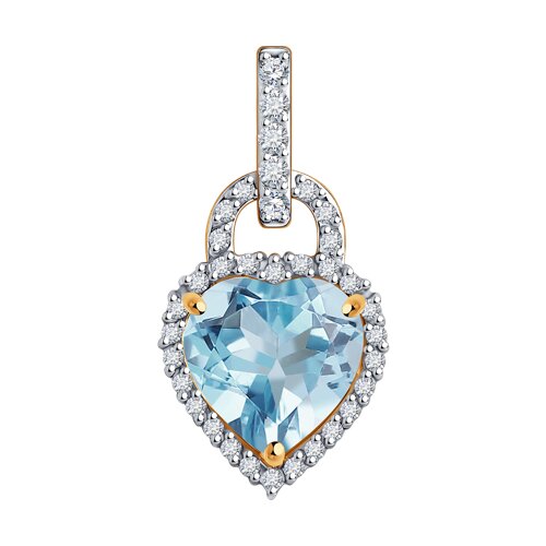 Подвеска SOKOLOV - Золото 585, Топаз, Фианит (арт. 732888)