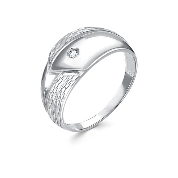 Кольцо Золотые узоры - Серебро 925, Фианит (арт. 91-51-0002-00)