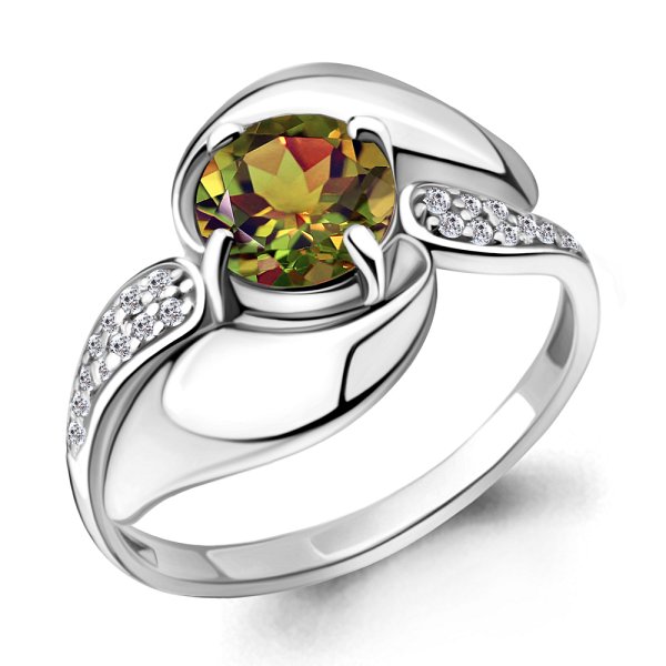 Кольцо Аквамарин - Серебро 925, Фианит (арт. 6587119А.5)