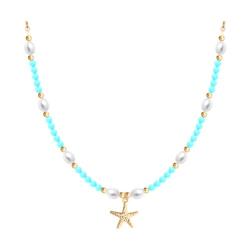 Колье Diamant - Серебро 925, Бирюза, Жемчуг культивированный (арт. 93-370-00028-1)