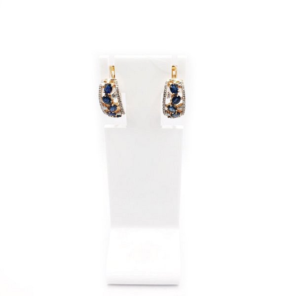 Серьги Александра - Золото 585, Сапфир, Бриллиант (арт. 3020587)