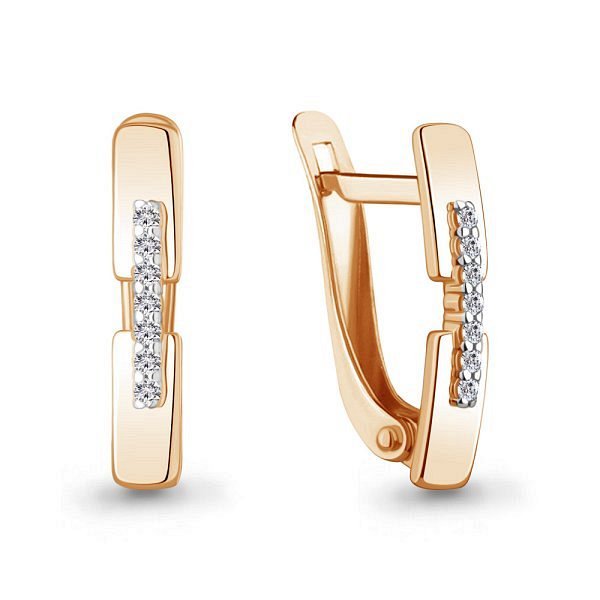 Серьги Аквамарин - Золото 375, Фианит (арт. 400864А.8)