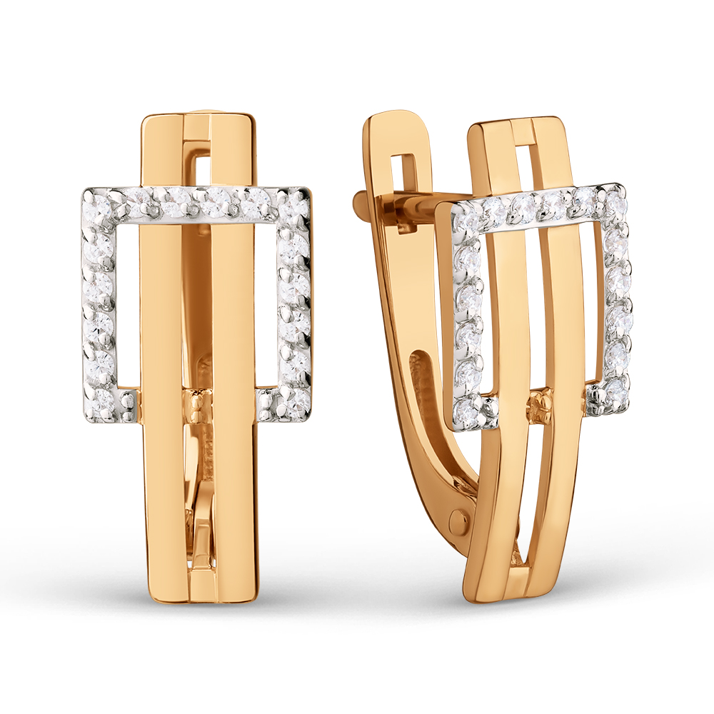 Серьги ЮФ Династия - Золото 585, Фианит (арт. 018542-1102)