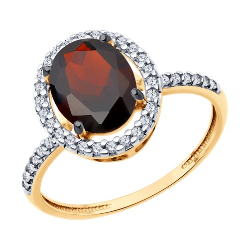 Кольцо Diamant - Серебро 925, Гранат, Фианит (арт. 93-310-01999-3)