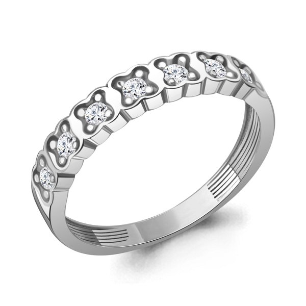 Кольцо Аквамарин - Серебро 925, Фианит (арт. 600322А.5)