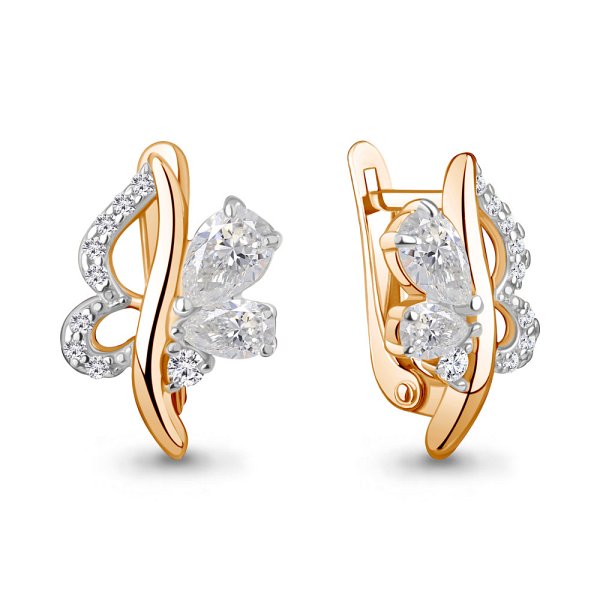 Серьги Аквамарин - Серебро 925, Фианит (арт. 400234А.6)