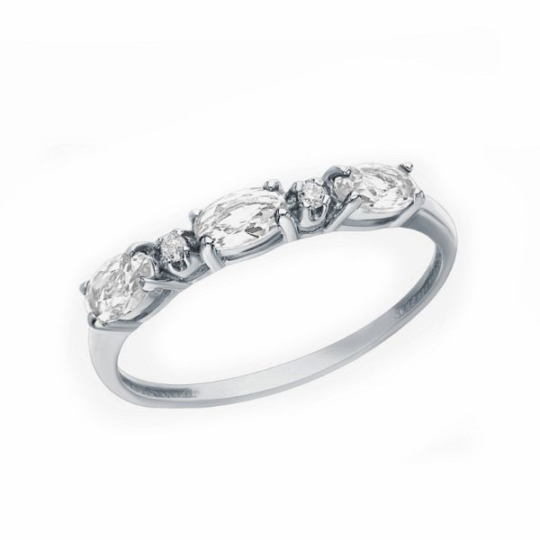 Кольцо Золотые узоры - Серебро 925, Фианит (арт. 90-01-5227-01)